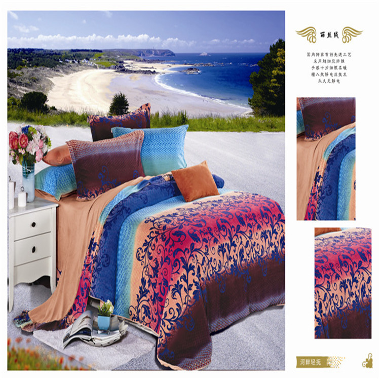 Yiwu Snow Pigeon Winter essential warm bedding set with activated printed brushed multi-piece bedding