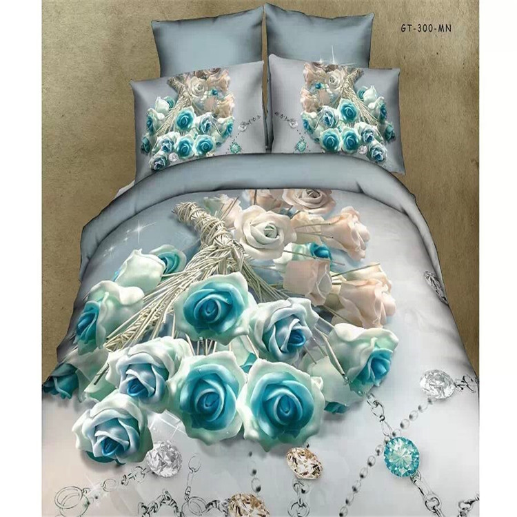 Yiwu snow dove impresión reactiva 5D cama tridimensional pintura al óleo versión grande cama de flores venta directa de fábrica details Picture