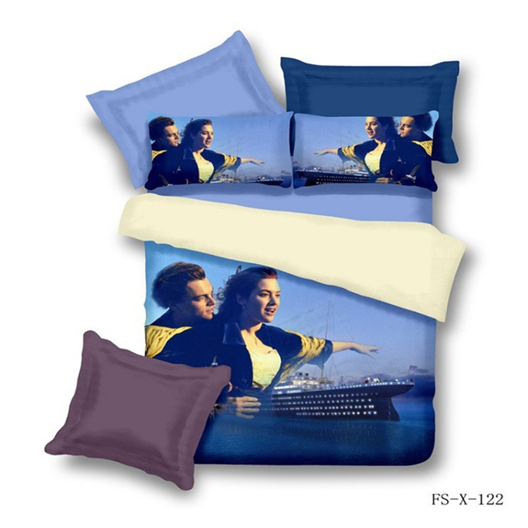 Yiwu Snow Pigeon's new oil painting pattern all-cotton oil painting four-piece set 3D pure cotton details Picture