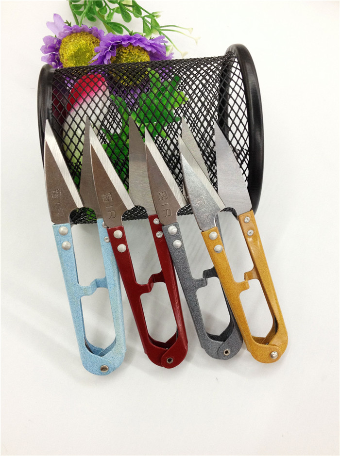 Spring yarn scissors, cross-stitch colored scissors, thread end scissors, Hu Yidao scissors, whole piece for sale