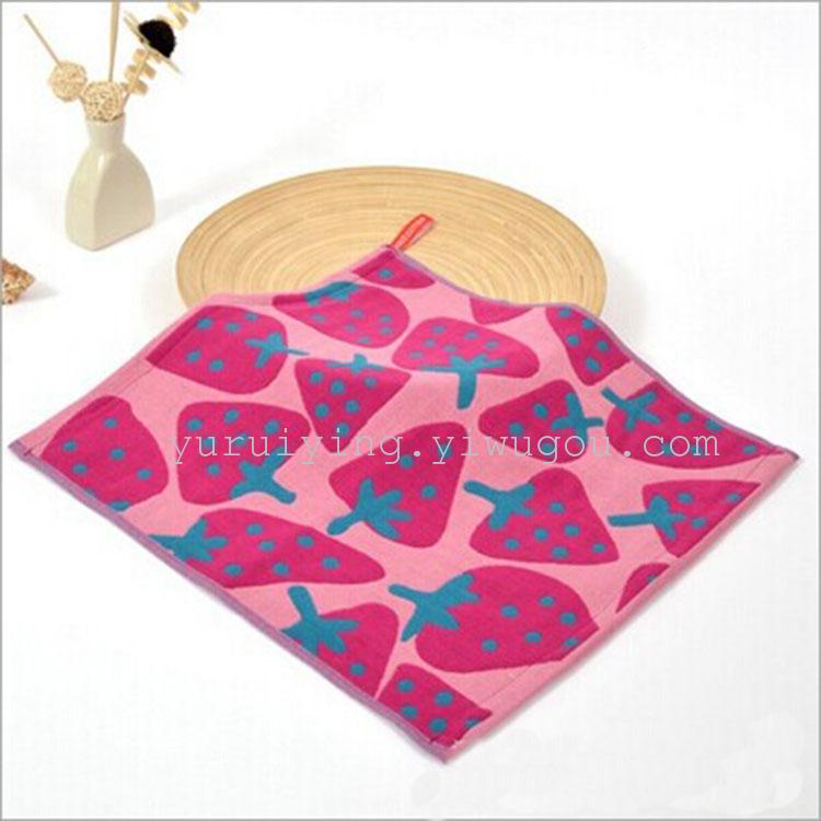 Factory direct sales of three-layer jacquard rabbit gauze square towels, children's towels, bath towels 28*28