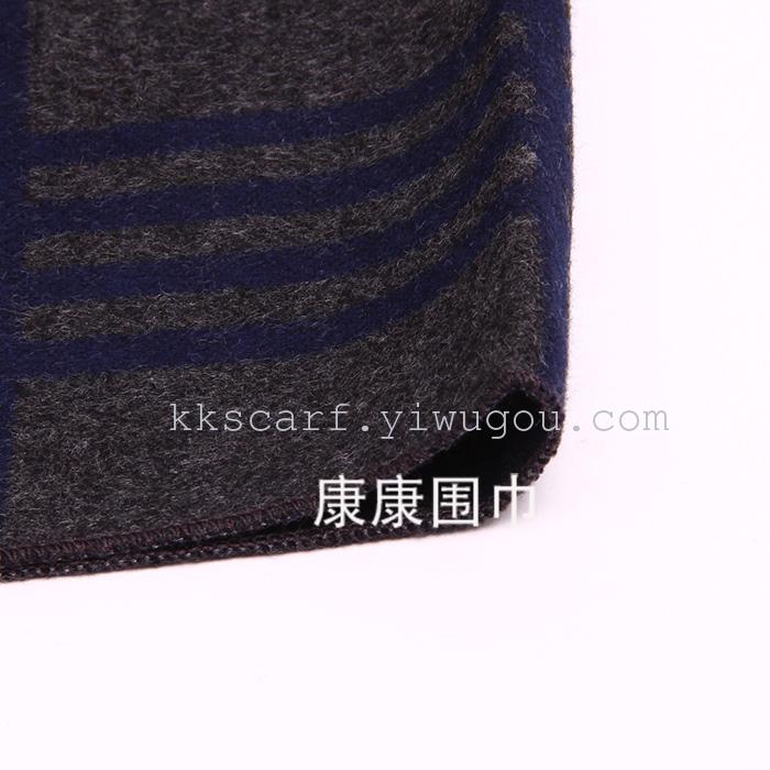 Autumn and Winter men's scarf thickened warm extra long checkered silkworm silk scarf Birthday gift men's scarf Twill checkered shawl Student men's long matching checkered stripes scarf Specification drawing