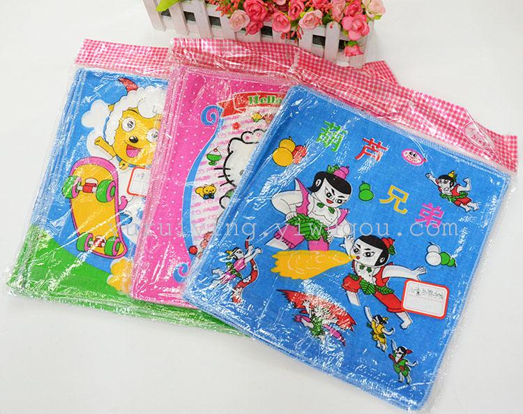Foreign trade cartoon children's printed handkerchiefs, baby handkerchiefs, face towels, kindergarten handkerchiefs Specification image