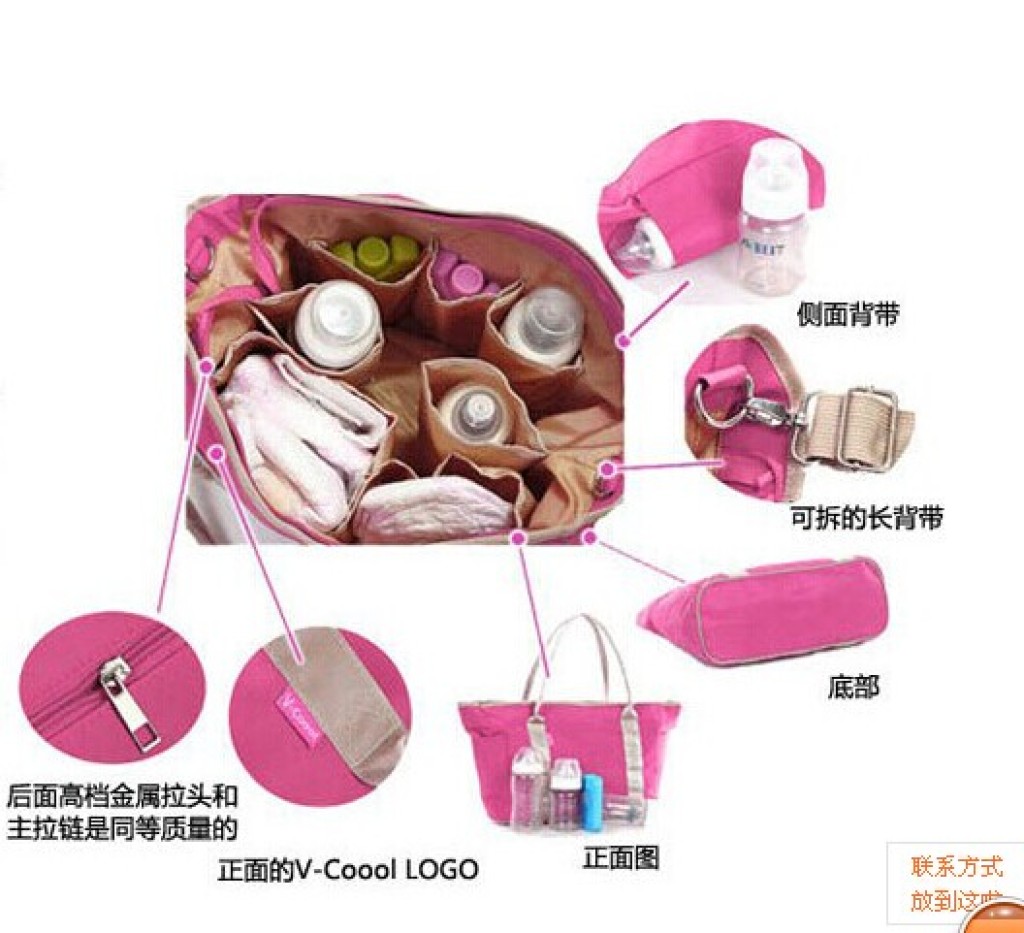 Bolsa de mamá; Versión coreana de moda mommy bag; Mommy bag multifuncional Specification image