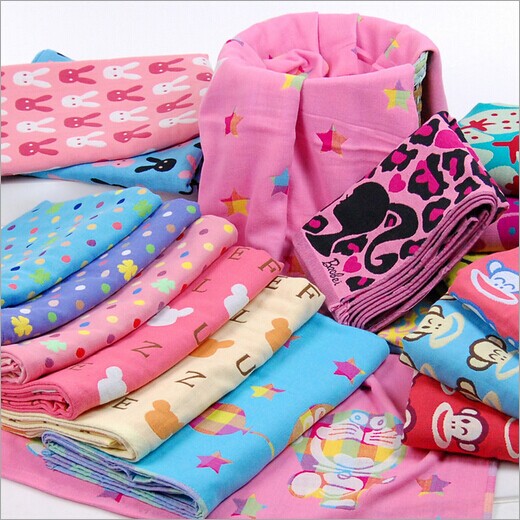 High-end baby three-layer gauze 35*75 thickened jacquard children's towel gauze children's towel details Picture