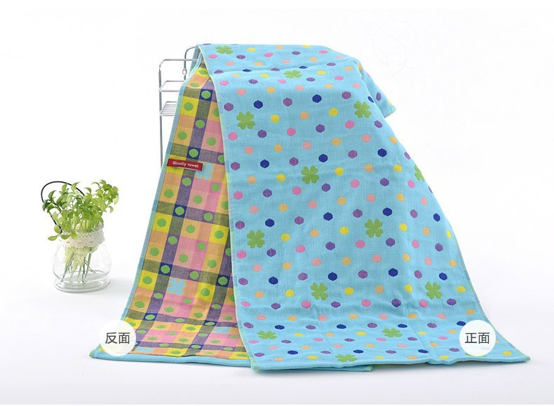High-end baby three-layer gauze 35*75 thickened jacquard children's towel gauze children's towel Specification image