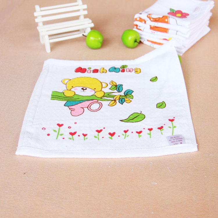 Thick honeycomb gauze towel, square towel, children's handkerchief, wipes, strap, buckle, 25*25 details Picture