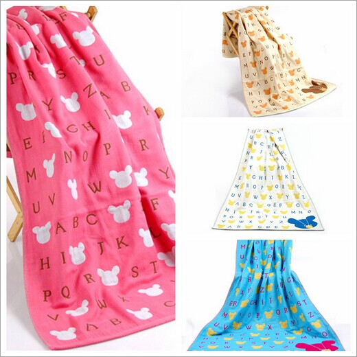 Foreign trade third floor 70*140 jacquard gauze bath towels, children's bath towels, adult large bath towels details Picture
