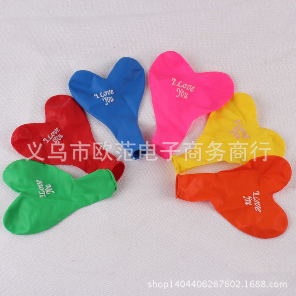 Lanfei LOVE Balloon I Love YOU No. 8 1.2g Heart-shaped Printed Balloon Specification image