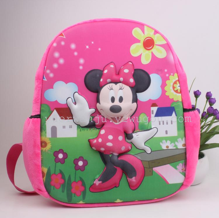 Plush schoolbag, 3D schoolbag, stereoscopic schoolbag, export schoolbag details Picture