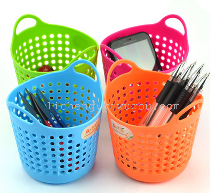 35823 Creative Mini Desktop Storage Box, Storage basket, Fashionable miscellaneous Storage Basket, Plastic Cute Pen holder Application Scenario