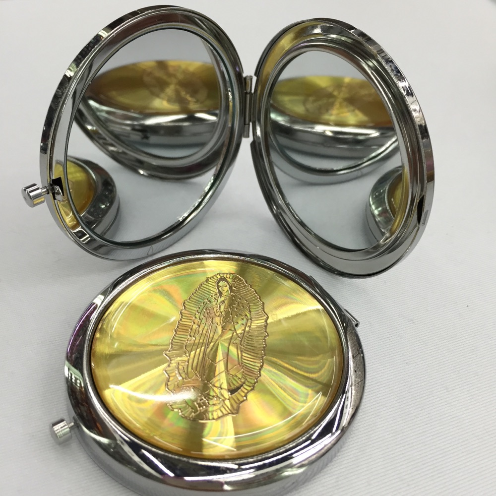 cd化妆镜折叠双面镜高档礼品镜方便携带金属化妆镜小镜子图