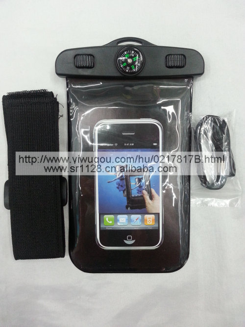 PVC指南针臂带手机防水袋,适装4.3-4.8手机