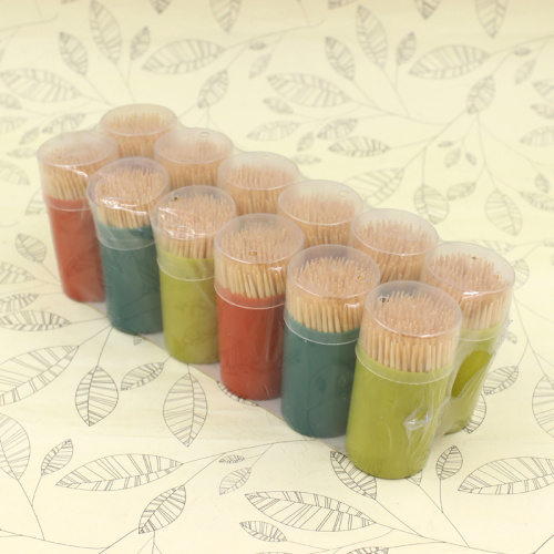 Cylindrical toothpicks Disposable double-head toothpicks Travel portable bamboo toothpicks do not hurt gums