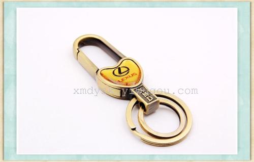 XMD836 Double-ring antique bronze Imitation car keychain factory direct sales