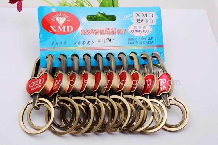 XMD833 Antique copper imitation keychain Large double-ring car keychain wholesale factory direct sales Application Scenario