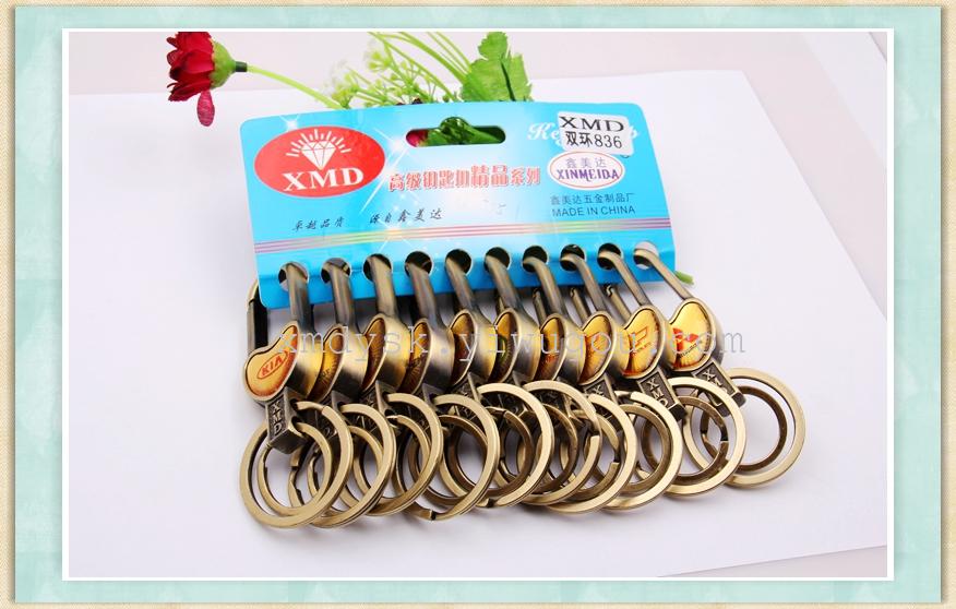 XMD836 Double-ring antique bronze Imitation car keychain factory direct sales Application Scenario