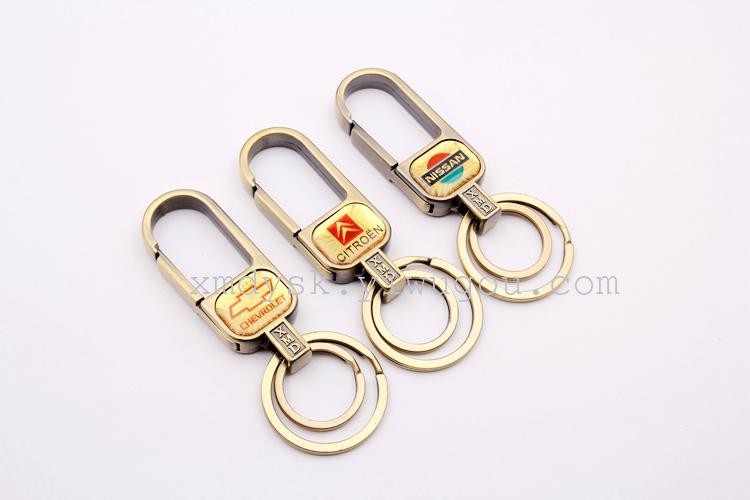 XMD839 Antique Bronze imitation copper double-ring keychain large size factory direct sales details Picture