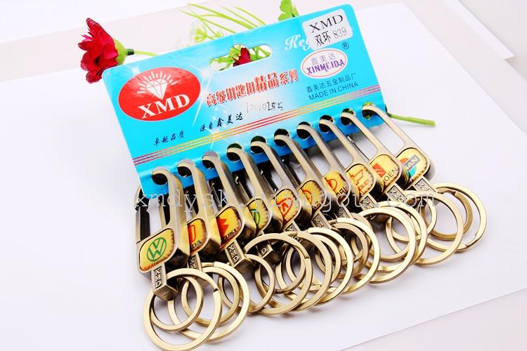 XMD839 Antique Bronze imitation copper double-ring keychain large size factory direct sales Specification image