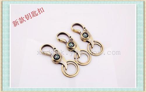 鑫美达双环钥匙扣 指南针钥匙扣 青古铜钥匙扣 厂家直销