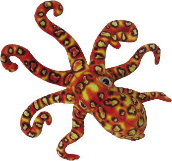 Leopard octopus (red, green, blue) plush toy creative home decor details Picture