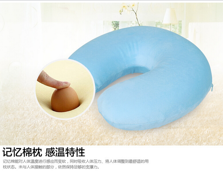 Velvet super fleece U-shaped neck pillow, space memory pillow core details Picture