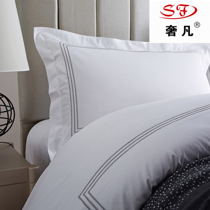 80-piece pure cotton brocade embroidered quilt cover, bed sheet and four-piece bed set for five-star hotel details Picture