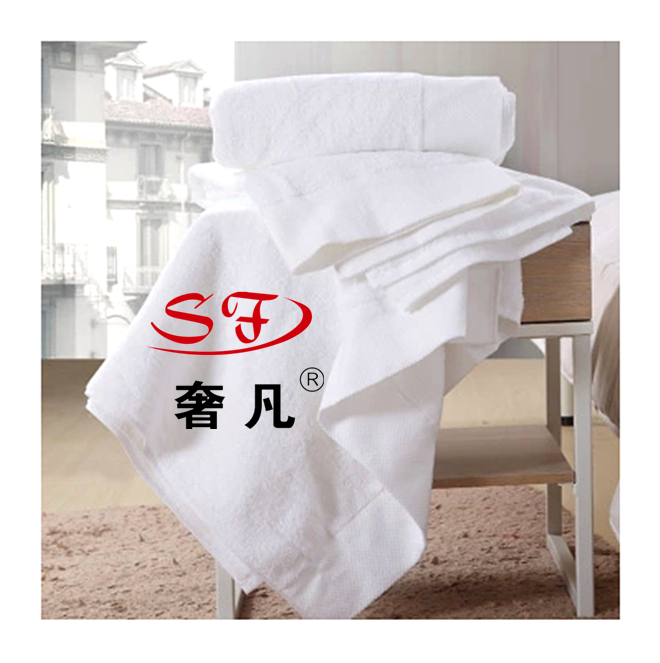 Five-star hotel pure cotton white thickened platinum satin small square towel bath towel Specification image