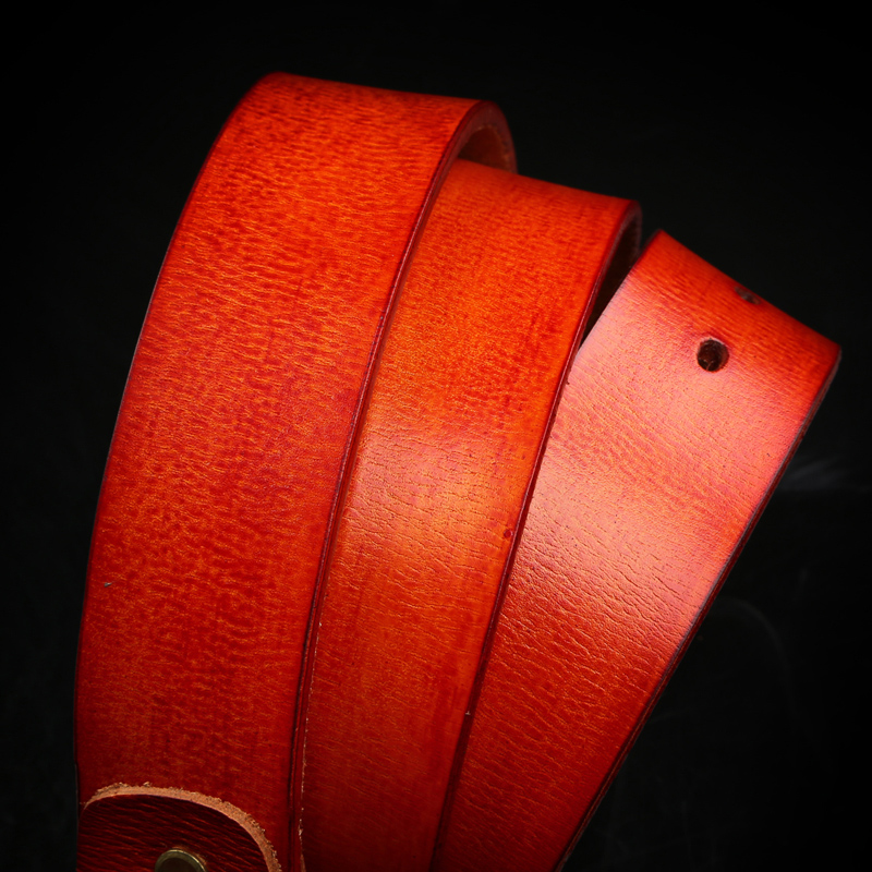 Fashionable men's genuine leather belt with Japanese alloy buckle and double leather head Specification image