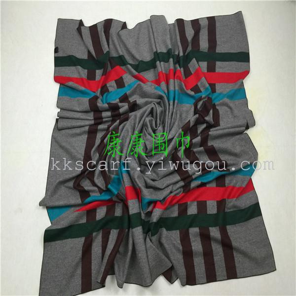 The 2015 new style of checkered, extra-thick cashmere large square shawl, scarf, multi-purpose and simple style details Picture