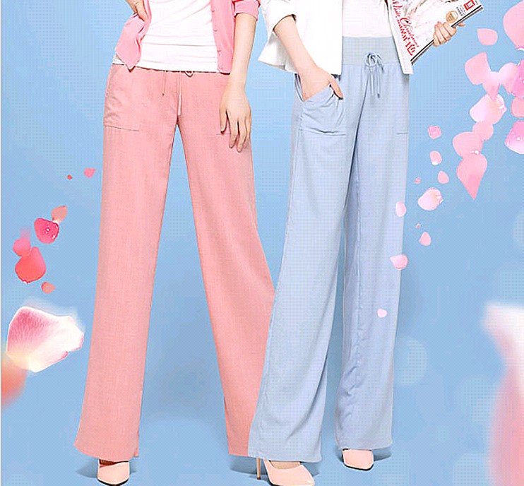 Spring new wide-leg pants, long pants, Korean cotton and linen women's pants, linen women's pants, casual pants, slimming