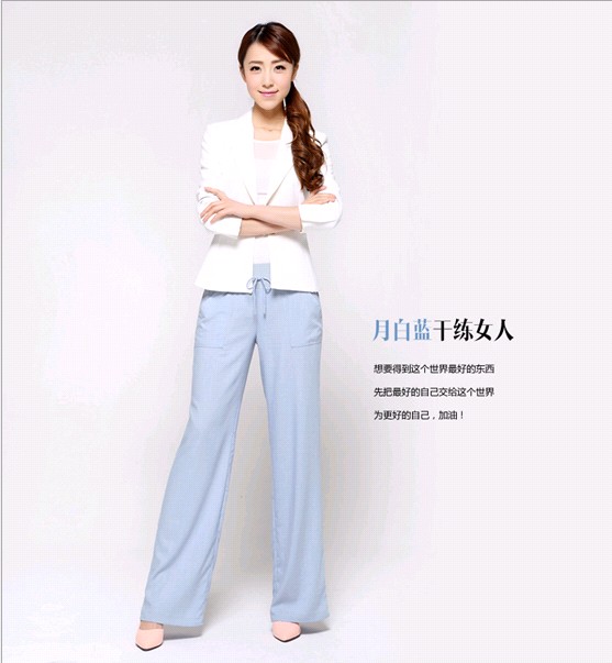 Spring new wide-leg pants, long pants, Korean cotton and linen women's pants, linen women's pants, casual pants, slimming details Picture