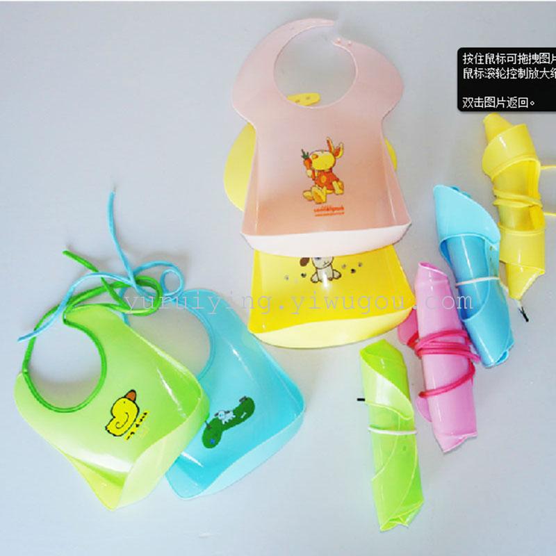 Factory direct sales of children's waterproof three-dimensional rice bags, baby bibs in various sizes, plastic rice bags for infants to eat Specification image