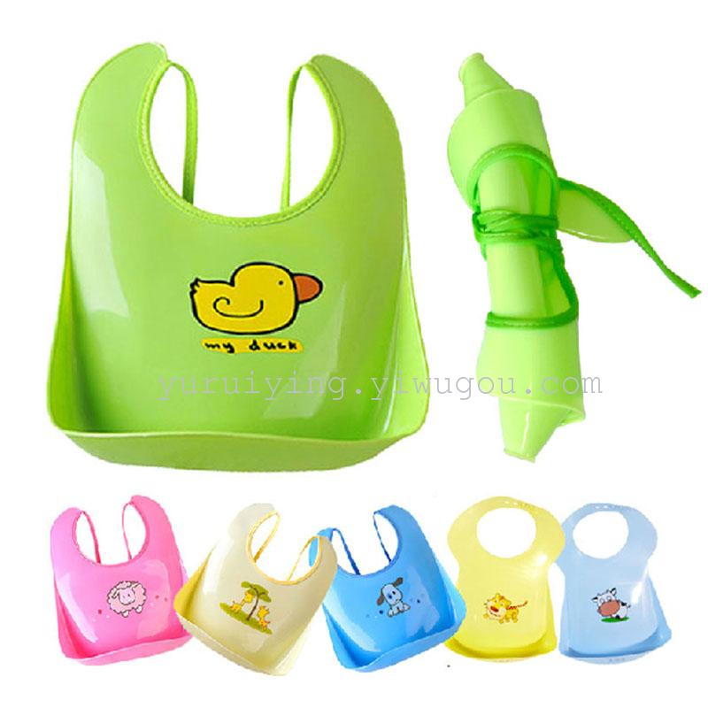 Factory direct sales of children's waterproof three-dimensional rice bags, baby bibs in various sizes, plastic rice bags for infants to eat details Picture