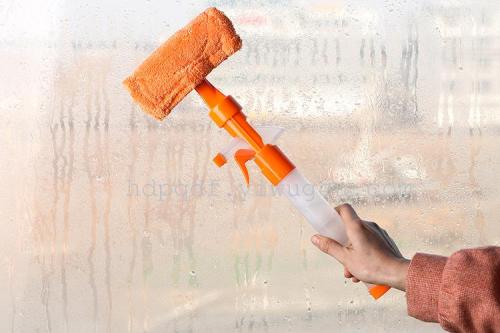 Double-sided glass cleaner, multi-functional telescopic handle, glass cleaning scraper, water spray window cleaner