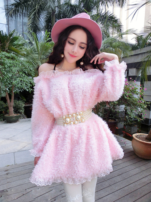 Korean-style dress belt, waist chain, pearl belt, versatile for women with free shipping, decorated fur, extra-wide belt, extended dress belt