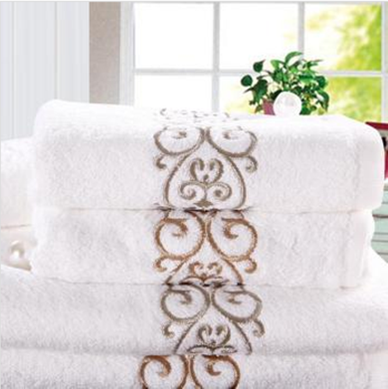 Luxury hotel supplies cotton thick embroidered bath towel face towel square towel floor towel thumbnail