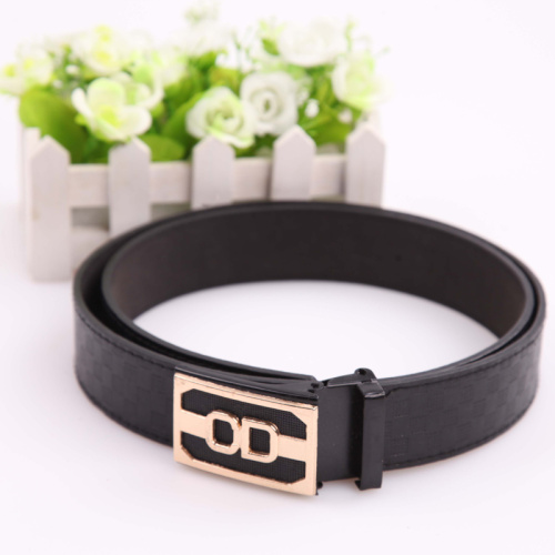 Wholesale 4.0 hombres gold face plate hebilla PU flat cart line grabado con cinturón