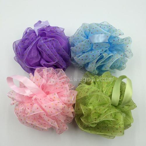 Lace bath flower lace bath ball polka dot ribbon bath ball