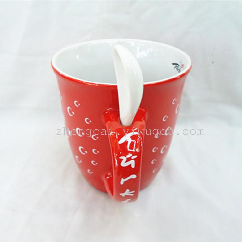 Ceramic cups, ceramic creative cups, gift ceramic cups with spoons, craft cups Application Scenario
