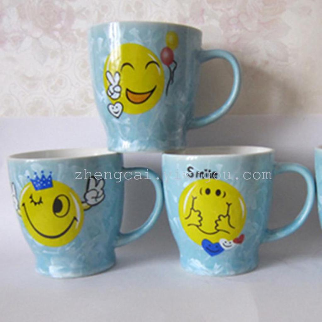 Ceramic coffee cups, crystalline glazed ceramic cups, smiling cartoon cups Application Scenario