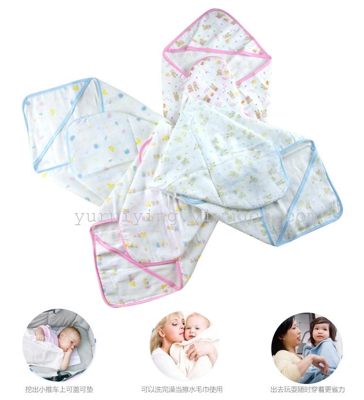 Four-layer Pumi gauze baby blanket, bath towel, blanket, newborn bath towel, multi-purpose blanket details Picture