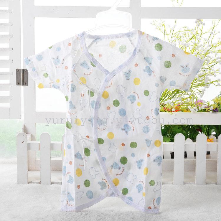 Foreign trade newborn one-piece suit, gauze short-sleeved butterfly suit, summer crawling suit, Hayi baby suit details Picture