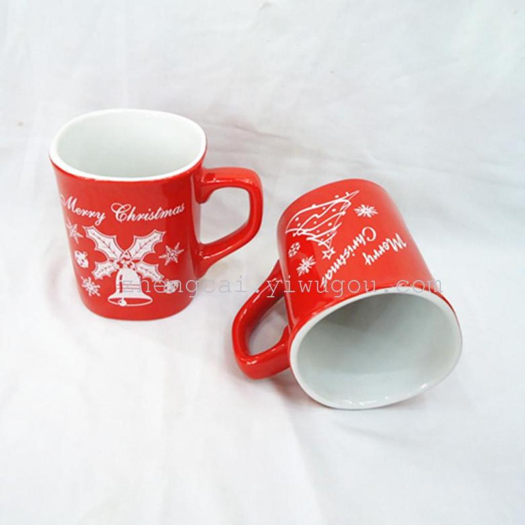 The manufacturer supplies ceramic cups, mugs, red glazed square cups and Christmas cups details Picture
