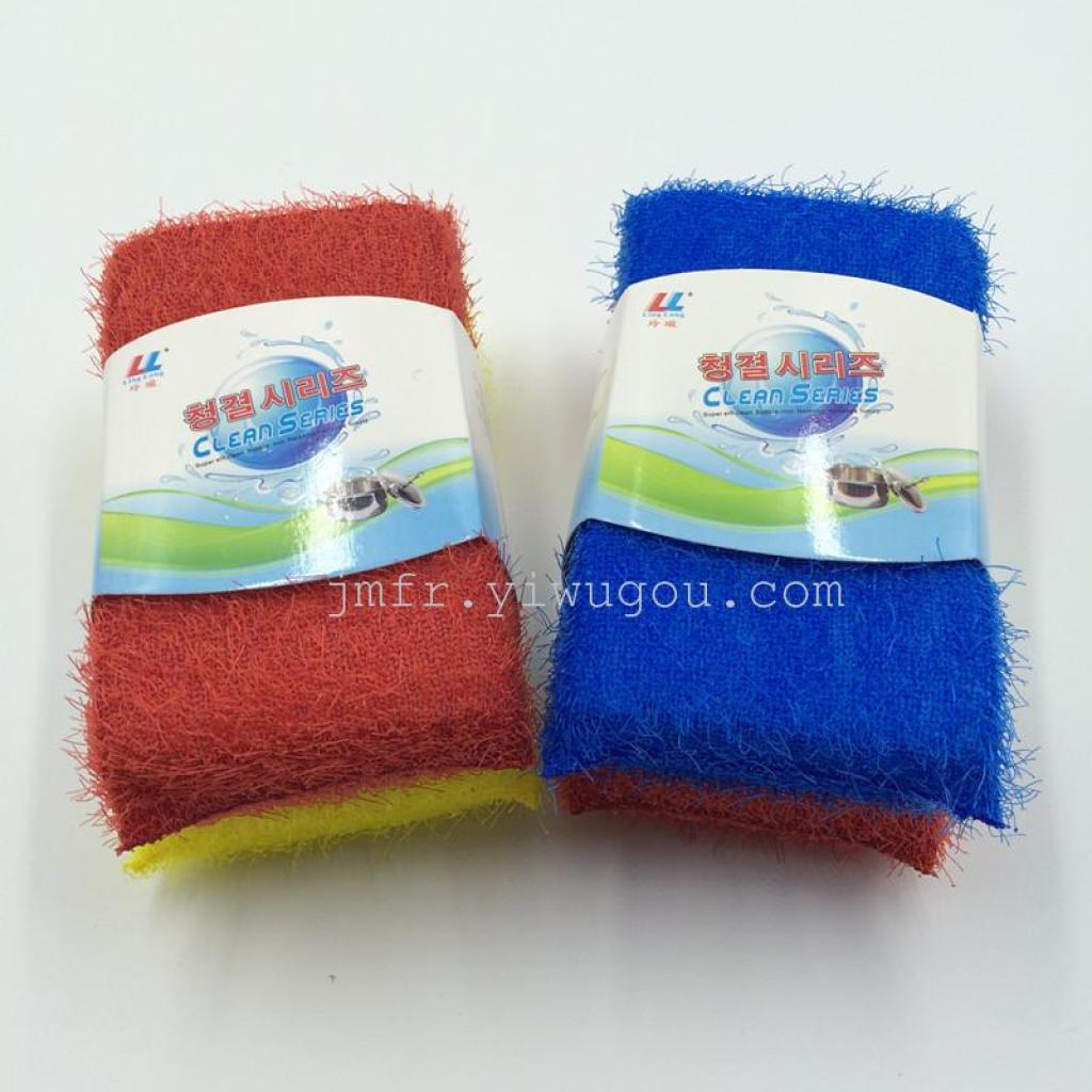 Hot-cut, long-haired, long-haired, scallion, large-sized cleaning sponge block, rubber thread brush Specification image