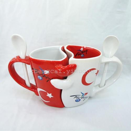 Turkish couple cups, ceramic cups, creative ceramic cups, gift cups