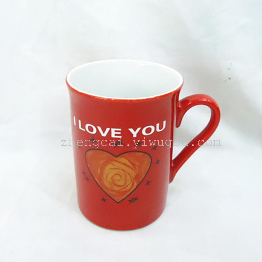 Vertical upside-down cup, English Valentine's Day cup, ceramic mug Specification image