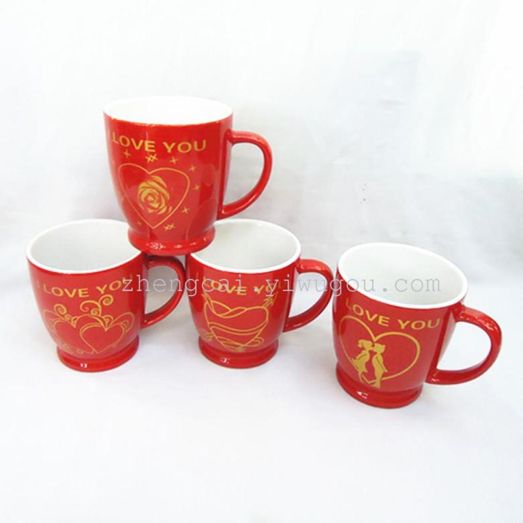 Colored glazed ceramic coffee cups, advertising cups, couple cups, wedding cups Application Scenario