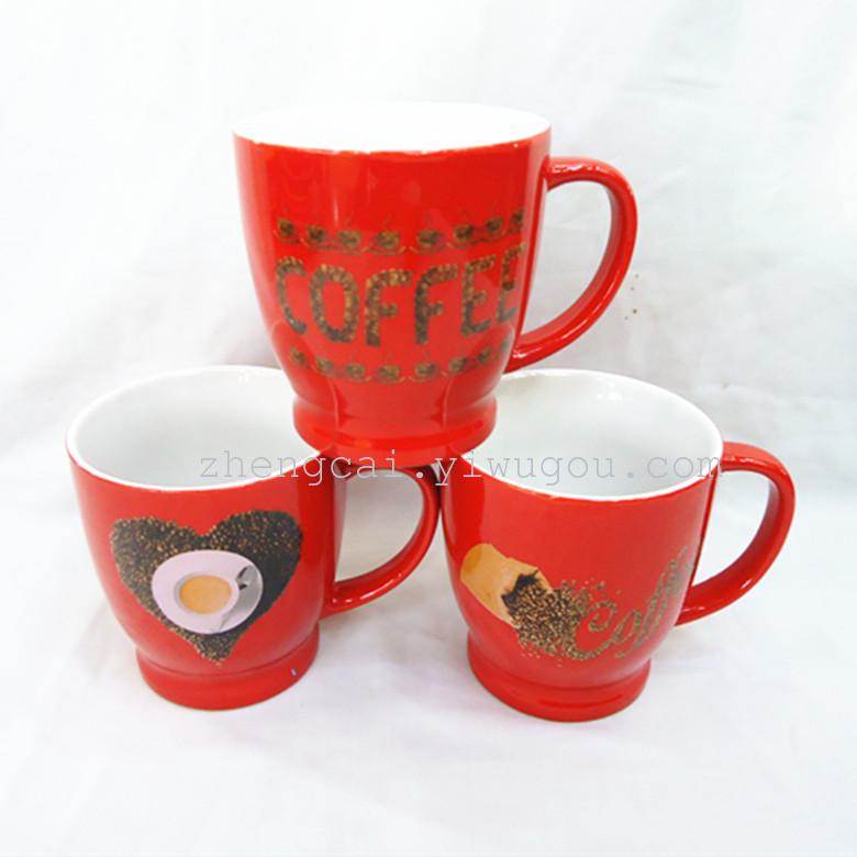 Ceramic coffee cups, red glazed ceramic advertising cups, stock cups Application Scenario