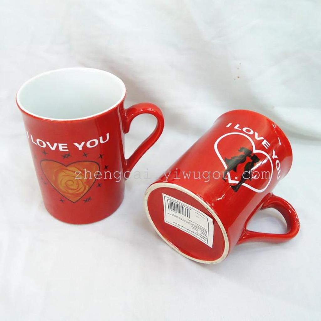 Vertical upside-down cup, English Valentine's Day cup, ceramic mug Application Scenario